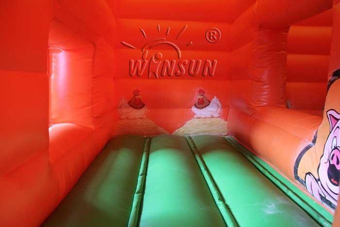 WSC-263子供は家のスライドが付いている膨脹可能な模倣された農場のトランポリンを跳びます
